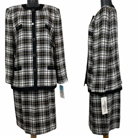 Oleg Cassini Wool Blend Blazer/Skirt Set Size 16 - Picture 2 of 16